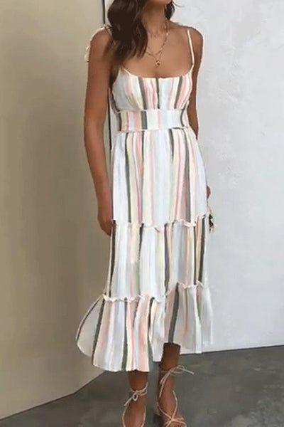 WanaDress Striped Girdle Midi Dress
