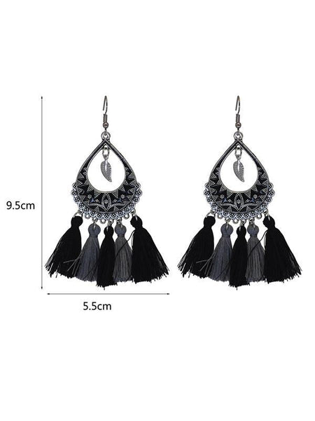 Bohemia National Style Tasseled Long Earrings