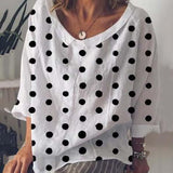 Plus Size Polka Dot Loose Blouse