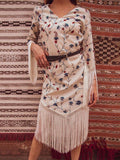 Women Sexy Casual Elegant Tassel Print Bohemia Dresses 