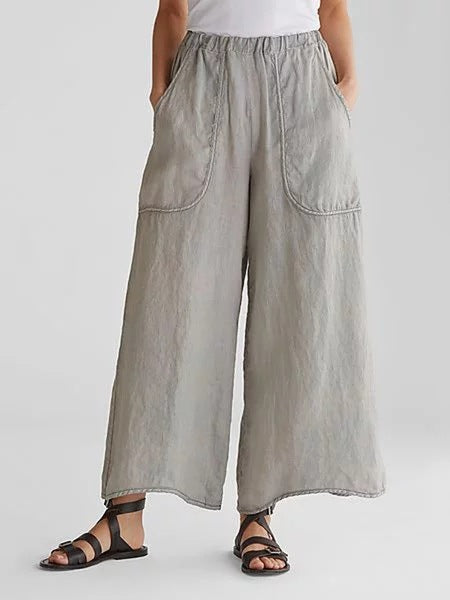 Women Summer New Fashion Linen Casual Pants