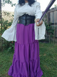 Women Vintage Flare Sleeve Cosplay Long Maxi Dress