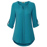 Summer Women's Casual Solid Color Blouses