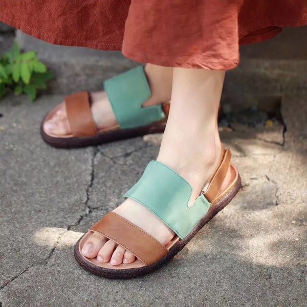 Women Summer Vintage Casual Flat-bottomed Sandal Shoes