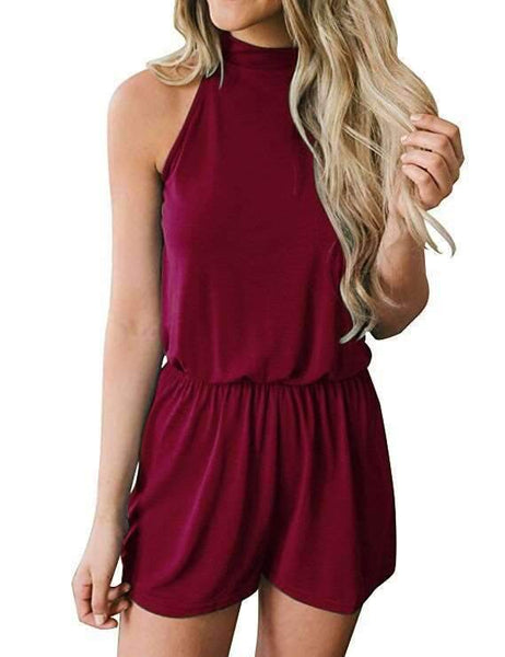 Fashion Pure Sleeveless Jumpsuits