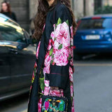 Women Fashion New Stylish Elegant Printed Long Sleeves Coats