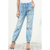Casual pants loose slim high waist jeans