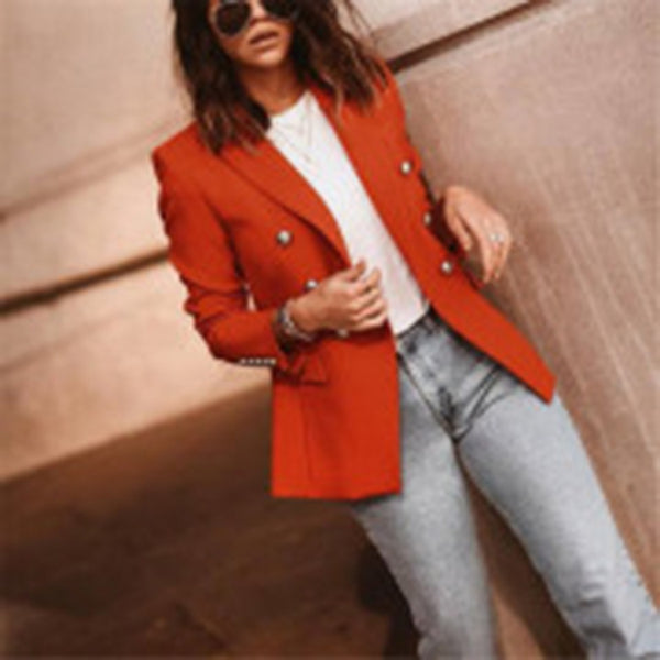 Women Trendy Double Breasted Blazer Coats