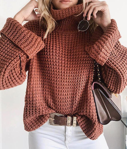 Women Pullover Knitted Turtleneck Sweater