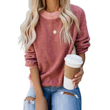 Women's round neck long sleeve loose casual autumn and winter new cashmere sweater