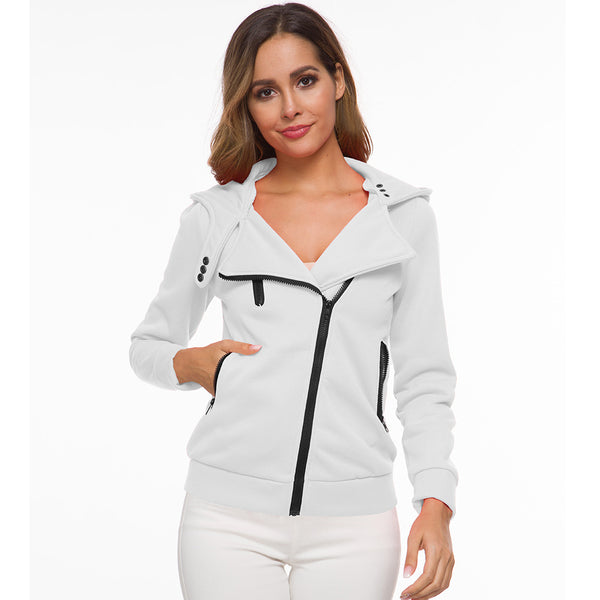 Women Casual Zipper Long Sleeve Warm Jacket