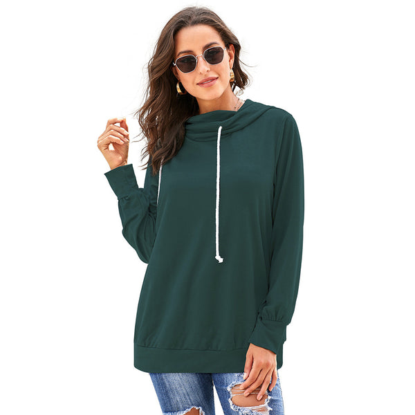 New women's sweater women's wild solid color loose head long sleeve large size hoodie
