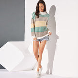 High neck long sleeve casual loose sweater