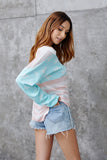 Women's pullover round neck loose striped sweater