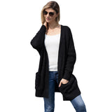 Women Solid Knitted Sweater Cardigans