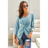 New loose head V-neck cropped sleeves chic t-shirt