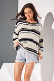 Women Striped Knitted Casual Pullover Elegant Sweaters 