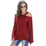 Women New Knitting Long Sleeve Sexy Pullover Sweater