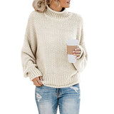 Women Turtleneck Loose Pullover Oversized Knitted Sweaters