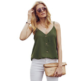 Women Sexy V-neck Solid Sleeveless Casual Blouse Tops 
