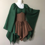 Women Vintage Renaissance Gothic Long Sleeve Cosplay Costume Dress