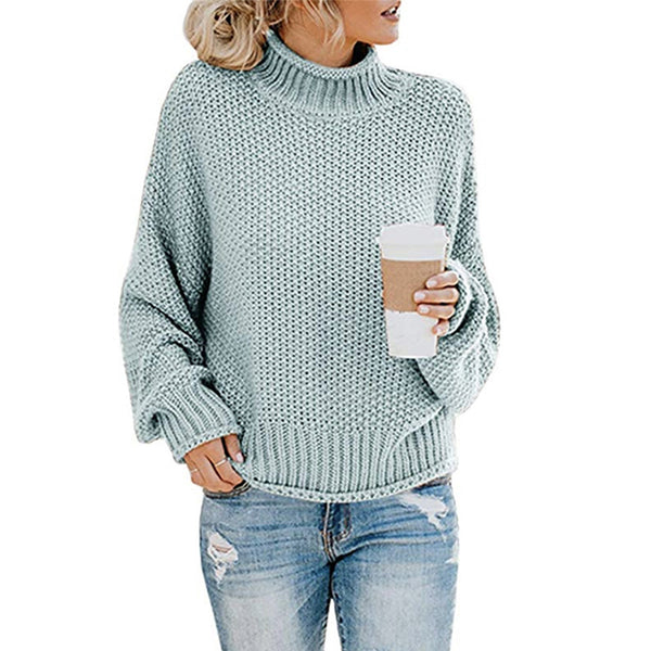 Women Turtleneck Loose Pullover Oversized Knitted Sweaters