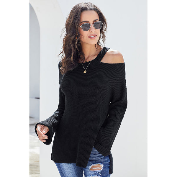 Women New Knitting Long Sleeve Sexy Pullover Sweater