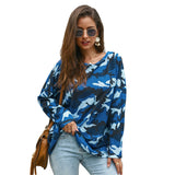 Women Long Sleeve Sexy Camouflage Casual Blouse
