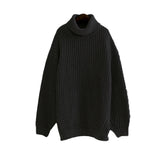 Women Long Sleeve Casual High-neck Pullover Knitting Sweater