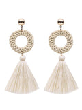 Raffia National Knitting Earrings