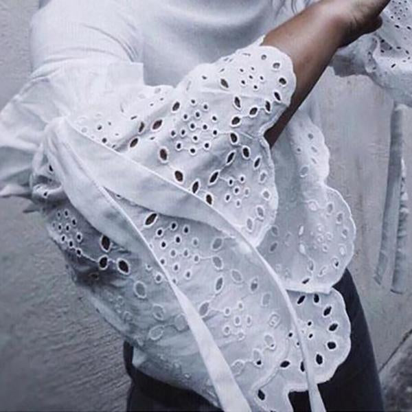 Chic Ruffle Sleeve Casual Blouse