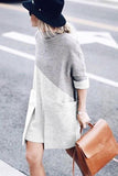 WanaDress Grey Daytime Long Sleeve Knitted Solid Fall Dress