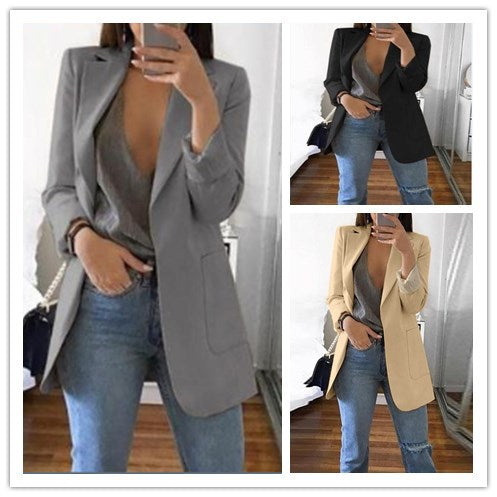 Fashion Slim Pocket Long Sleeve Coats
