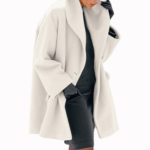 Women Fluffy Casual Warm Turndown Collar Fur Outwear Coat 