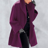 Women Fluffy Casual Warm Turndown Collar Fur Outwear Coat
