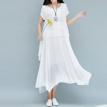 Women Summer Chiffon Loose Plus Size Maxi Dress