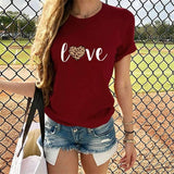 Fashion Word print Short sleeve Round neck T-Shirts