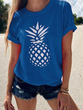 Summer Pineapple Printed Women Short Sleeve T-shirts