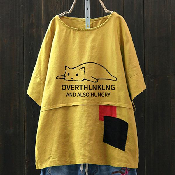 Lovely Cat Printed T-Shirts