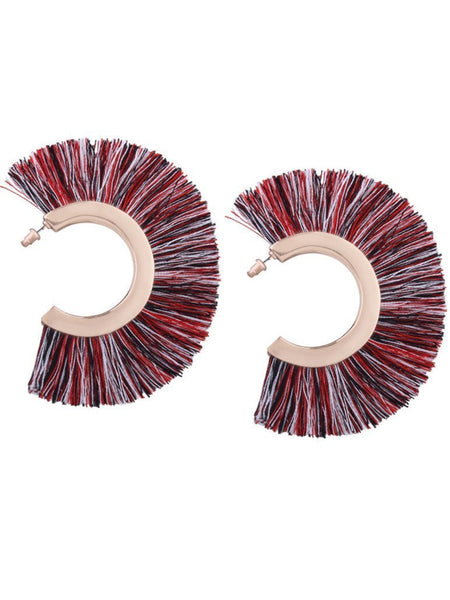 Fashion Bohemia Fan-shaped Tassel Alloy Earrings