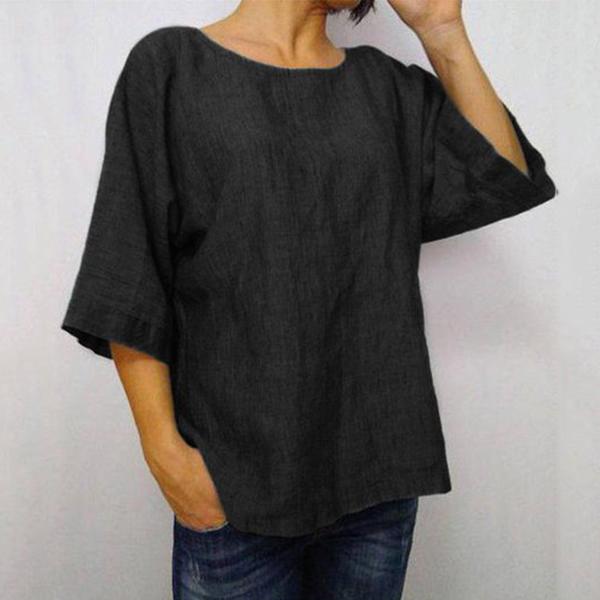 Plus Size Solid Color Daily Casual Blouse