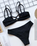 Bandage Pattern Bikini Set
