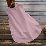 Simple Solid Color Sleeveless Blouse