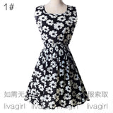 Sleeveless floral chiffon dress Mini dresses