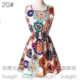 Sleeveless floral chiffon dress Mini dresses