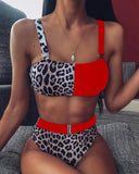 Leopard Print High Waist Bikini Set