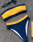 Contrast Color Removeable Strap Bikini Sets
