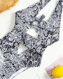 Snake Print One-Piece Swimsuit