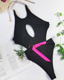 Tied Neck Cutout One-Piece Swimsuit