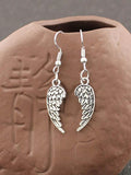 Personalized Retro Minimalist Angel Wings Pendant Earrings